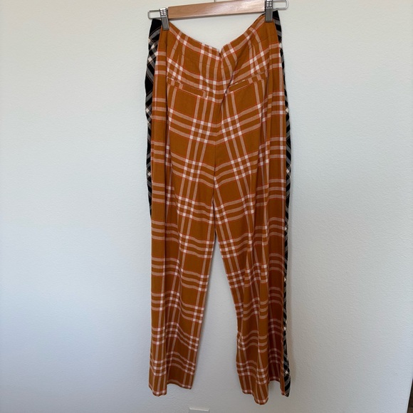 Anthropologie by Maeve Plaid Wide-Leg Pants in Orange and Black - Picture 9 of 13